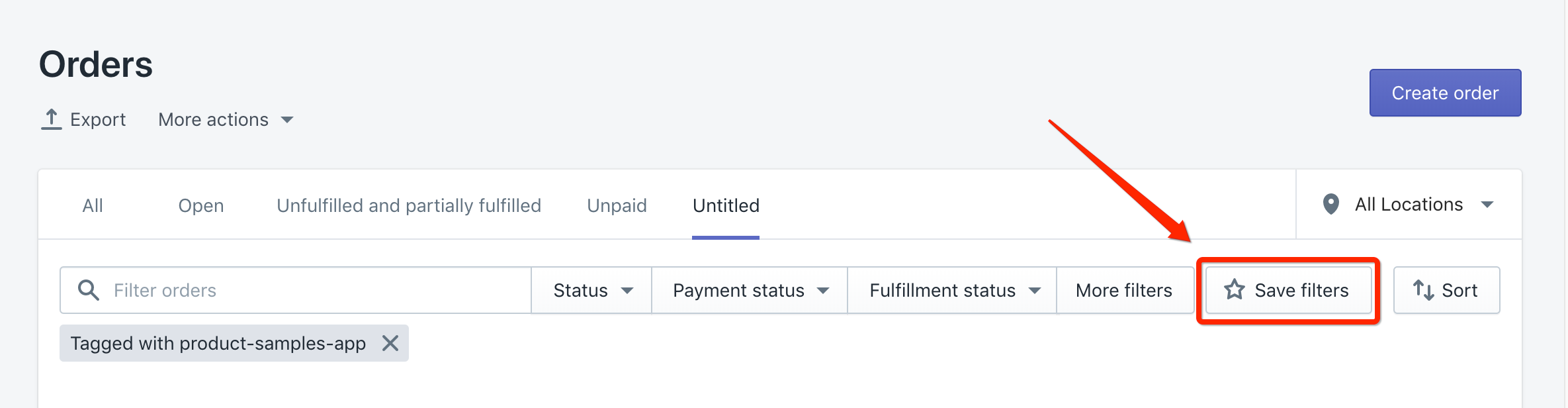 Click Save filters button