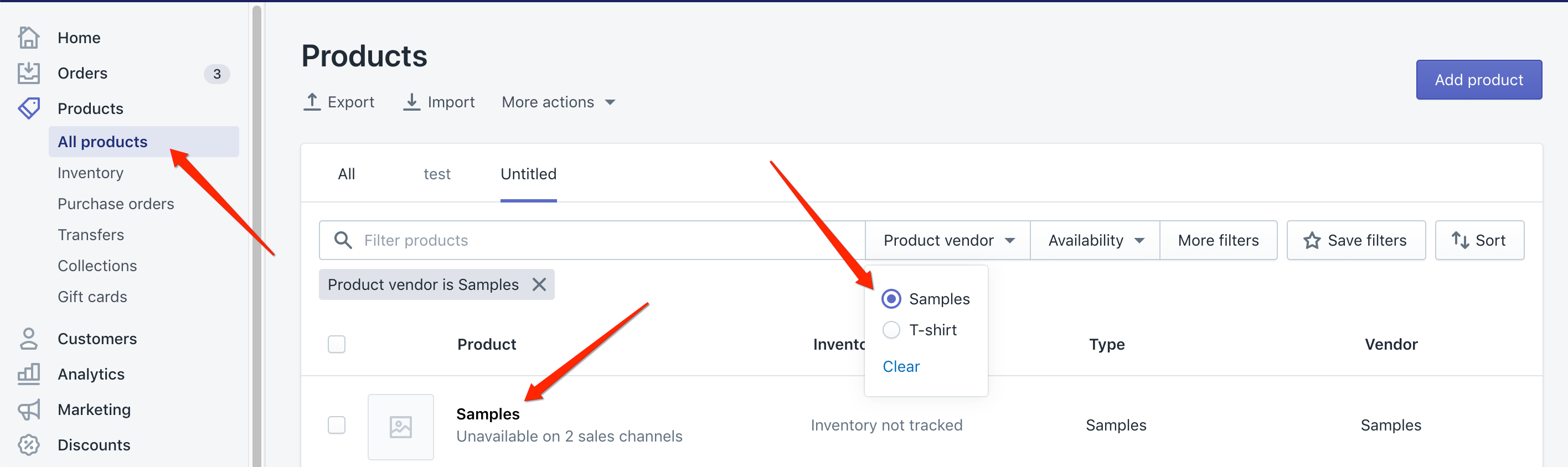 Edit Sample Products